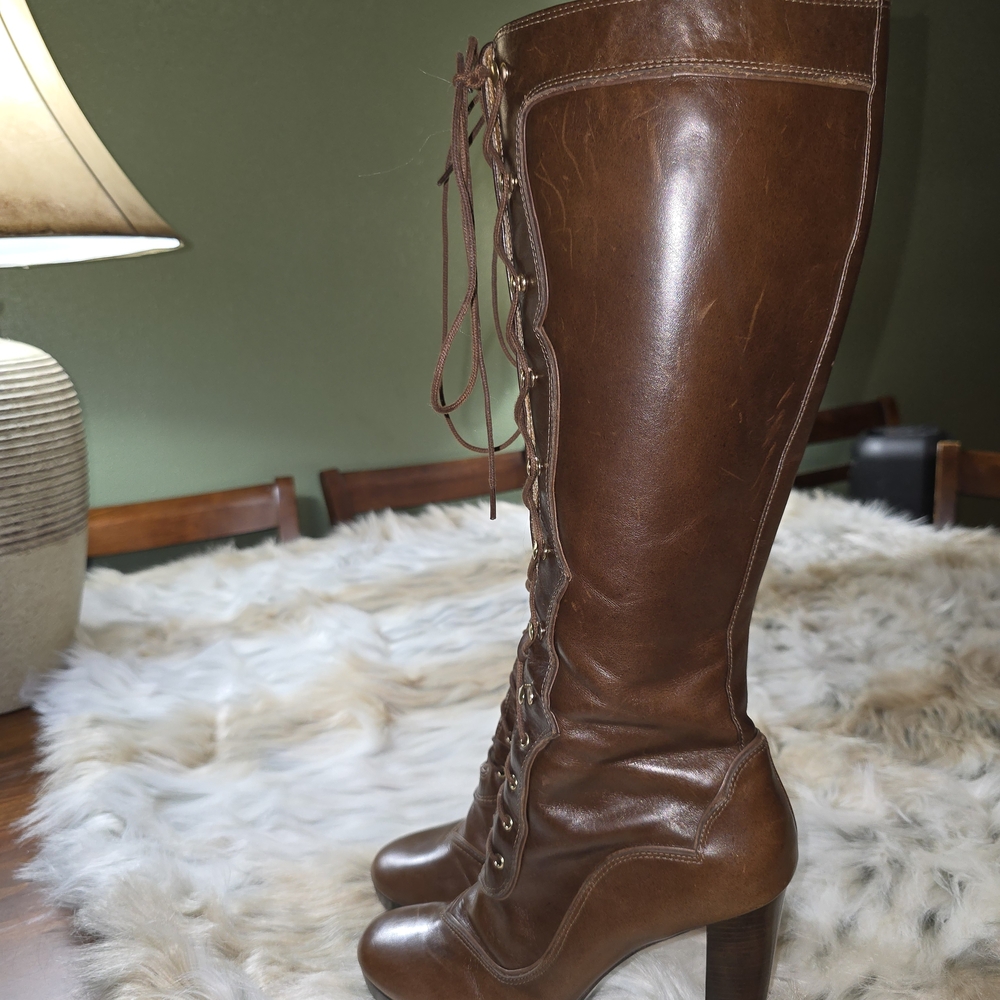 Michael Kors Roslyn 5 Inch Heel Lace Up Boots - Picture 12 of 13